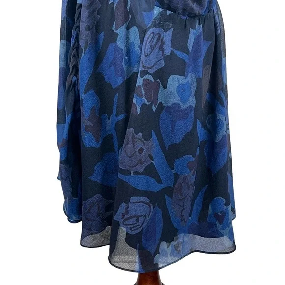 TED BAKER JULEAH RUCHED SLEEVED MINI DRESS BLUE, US SIZE 16-18 NWT - Picture 9 of 16